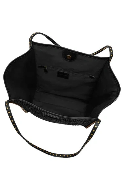 Rebecca Minkoff Dylan Medium Raffia Tote Bag In Black