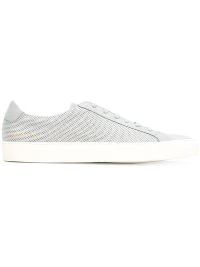 Common Projects Achilles Summer Edition Perforated Suede Low-top Trainers In Stone