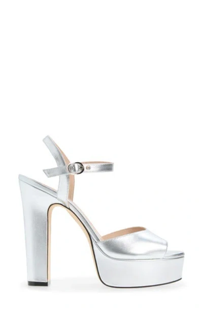 Stuart Weitzman Ryder 95 Platform Sandal In Silver
