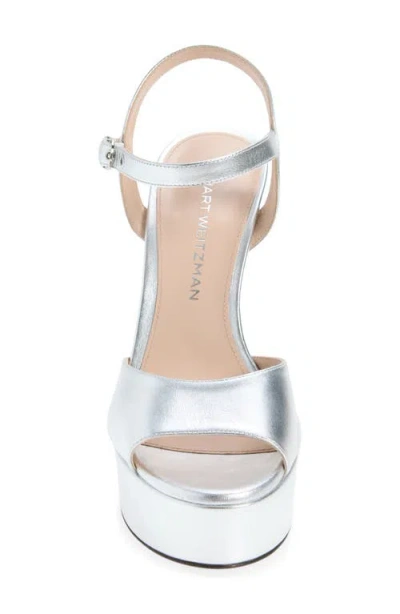 Stuart Weitzman Ryder 95 Platform Sandal In Silver
