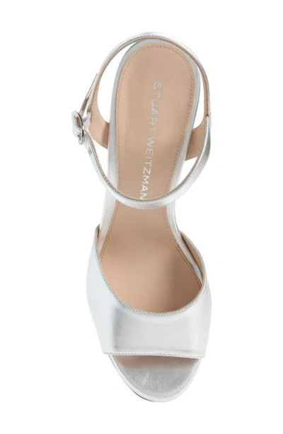 Stuart Weitzman Ryder 95 Platform Sandal In Silver