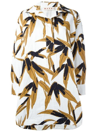 Shop Marni Bluse Mit "swash"-print In White