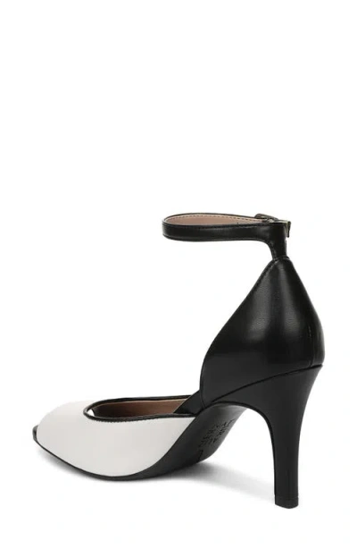 Naturalizer Asha Ankle Strap Peep Toe Pump In White