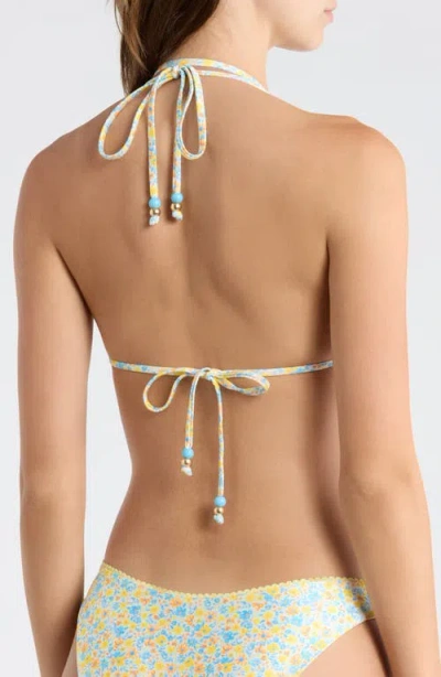 Kulani Kinis Decorative Panel Halter Bikini Top In Multi
