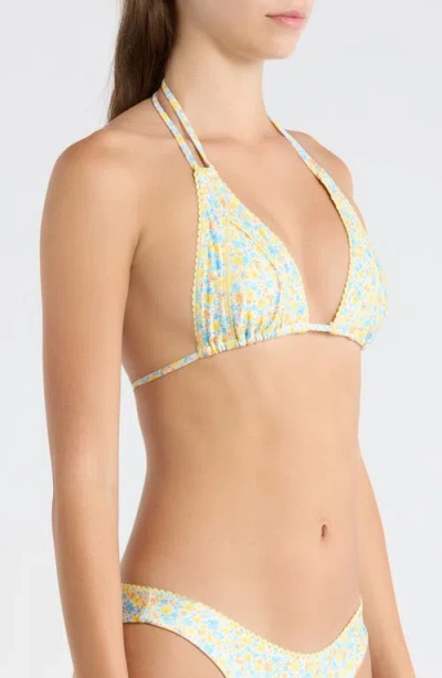 Kulani Kinis Decorative Panel Halter Bikini Top In Multi