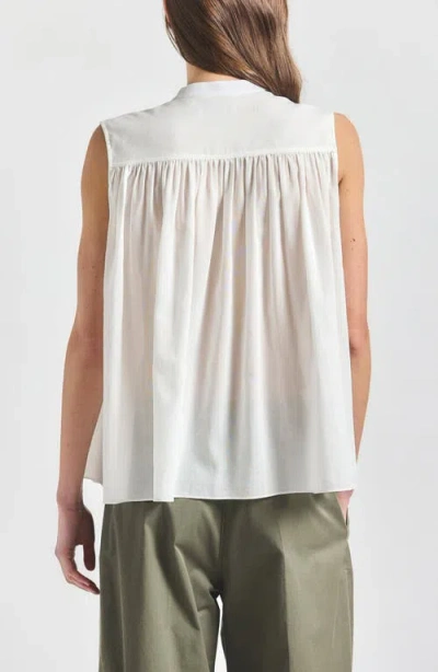 Derek Lam 10 Crosby Chase Semisheer Sleeveless Top In White