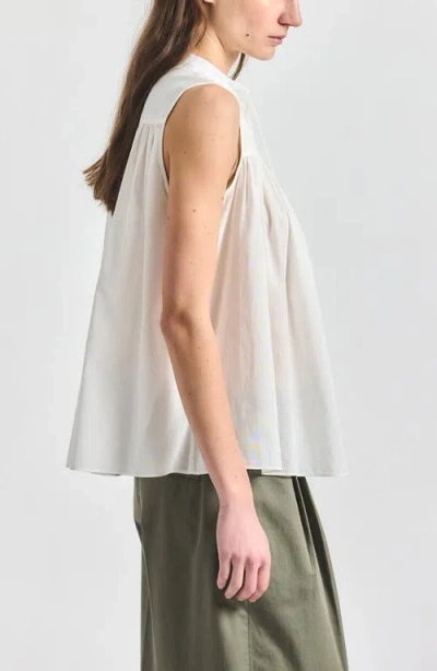 Derek Lam 10 Crosby Chase Semisheer Sleeveless Top In White