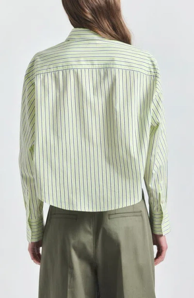 Derek Lam 10 Crosby Evelina Cropped Button Up Shirt In Green