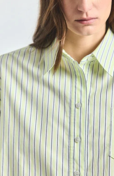 Derek Lam 10 Crosby Evelina Cropped Button Up Shirt In Green