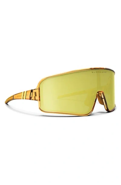 Blenders Eyewear Eclipse 99mm Polarized Shield Sunglasses In Yellow
