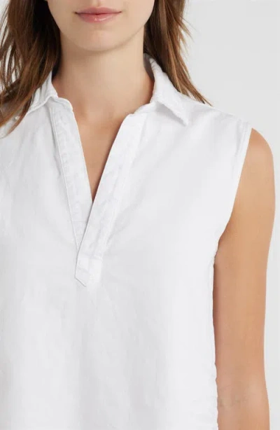 Frank & Eileen Sleeveless Collared Top In Blue