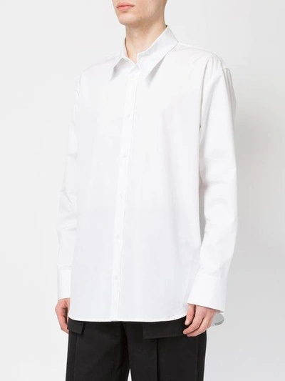 Shop Aganovich Asymmetric Collar Shirt - White
