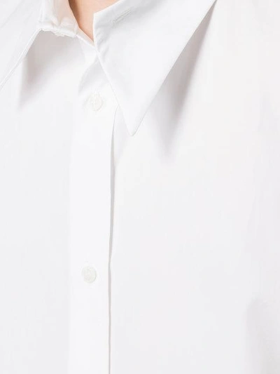 Shop Aganovich Asymmetric Collar Shirt - White