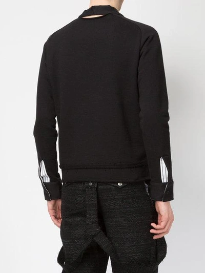 Shop Aganovich Tied Neck Sweatshirt - Black