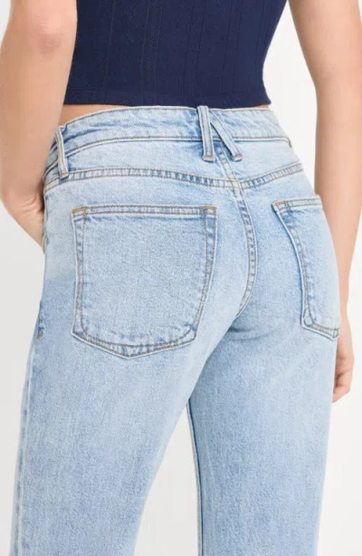 Good American Womens Indigo1288 Vintage Low Relaxed Flare-leg Denim Jeans In Blue