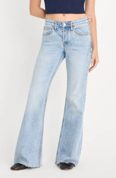 Good American Womens Indigo1288 Vintage Low Relaxed Flare-leg Denim Jeans In Blue
