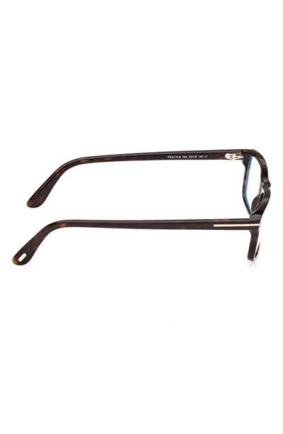 Tom Ford 53mm Rectangular Blue Light Blocking Glasses In Brown