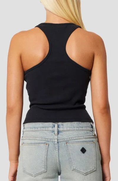 Abrand Zip Front Bustier Tank In Black