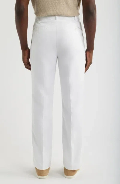Berle Microfiber Flat Front Pants In White