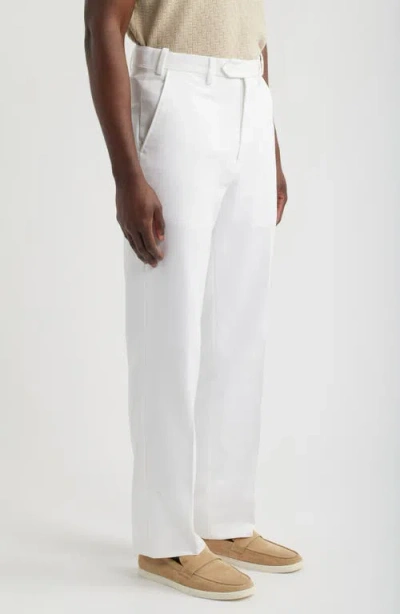 Berle Microfiber Flat Front Pants In White
