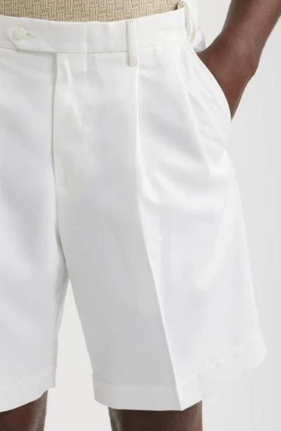 Berle Microfiber Pleated Shorts In Multi
