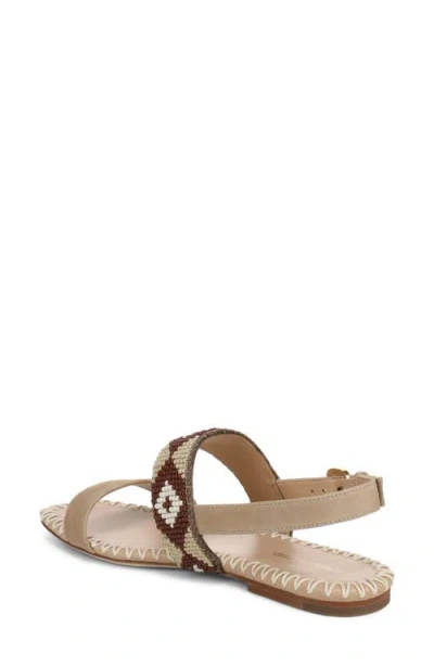 Veronica Beard Marian Beaded Flat Sandal In Neutral