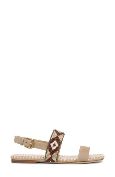 Veronica Beard Marian Beaded Flat Sandal In Neutral