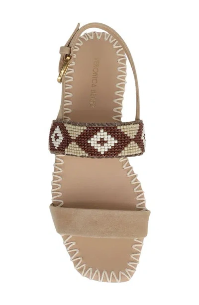 Veronica Beard Marian Beaded Flat Sandal In Neutral