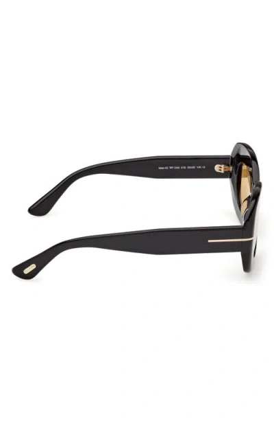 Tom Ford Islay 50mm Small Rectangular Sunglasses In Black