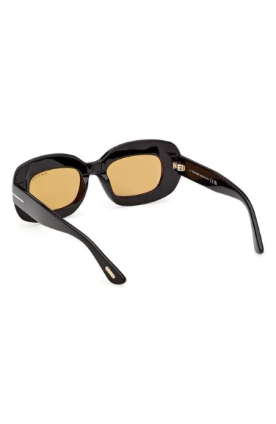 Tom Ford Islay 50mm Small Rectangular Sunglasses In Black