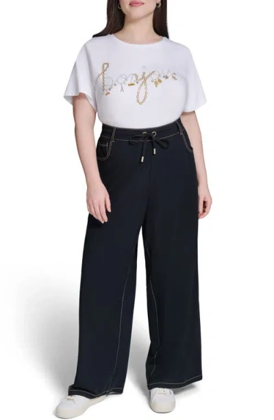Karl Lagerfeld Paris Drawstring Pants In Blue