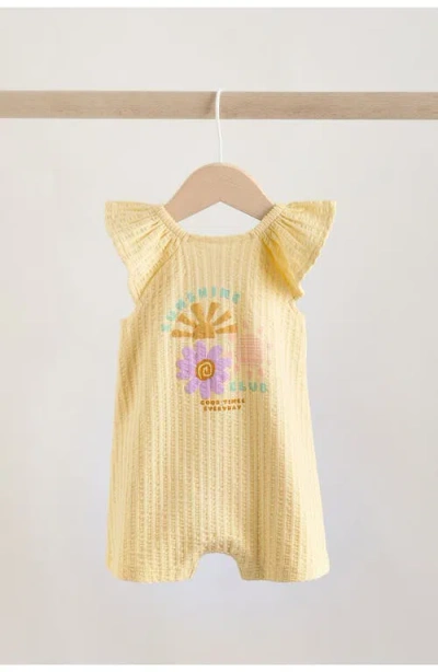 Next 2-pack Assorted Frill Cotton Rompers In Yellow