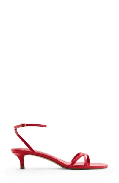 Mango Ankle Strap Kitten Heel Sandal In Red