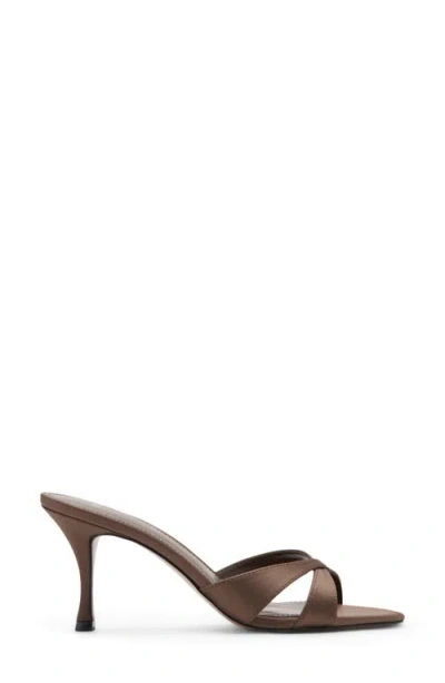 Mango Slide Sandal In Brown
