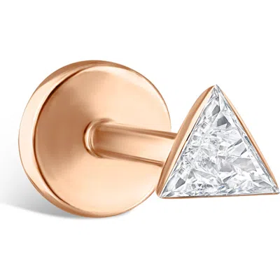 Maria Tash Invisible Set Triangle Diamond Threaded Stud Earring In Metallic