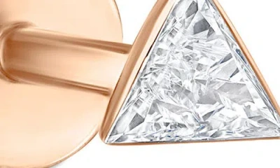 Maria Tash Invisible Set Triangle Diamond Threaded Stud Earring In Metallic