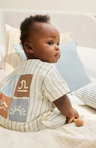 Next Seaside Woven Cotton Romper In Neutral