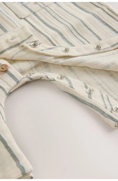 Next Seaside Woven Cotton Romper In Neutral