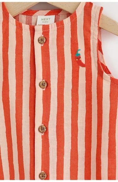 Next Just Chillin' Stripe Romper In Red