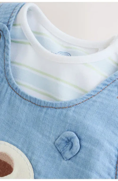 Next Woven Bear Overalls In Blue