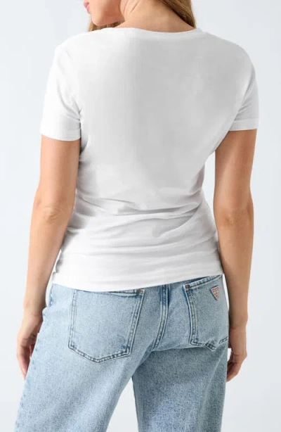 Guess Peony Triangle Graphic T-shirt In White
