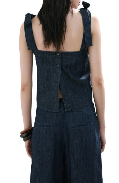 Mango Calonge Denim Top In Blue