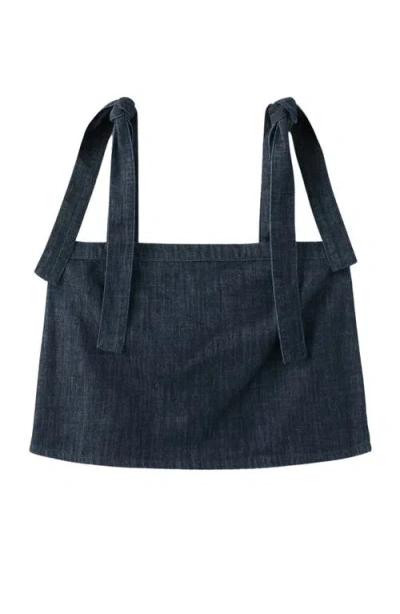 Mango Calonge Denim Top In Blue