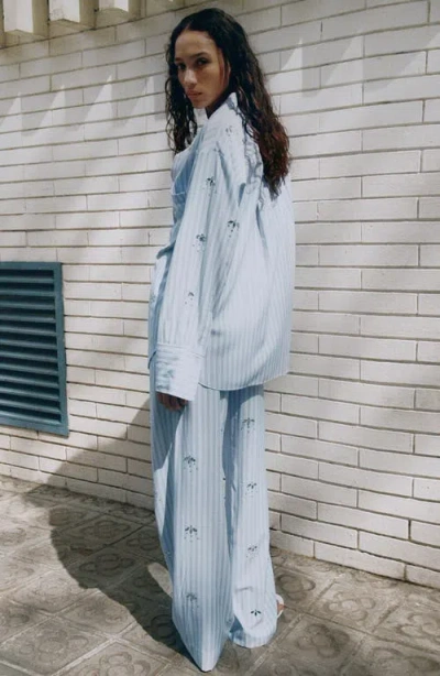 Mango Crystal Embellished Stripe Drawstring Pants In Multi