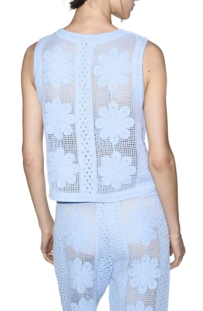 Mango Openwork Knit Vest In Multi