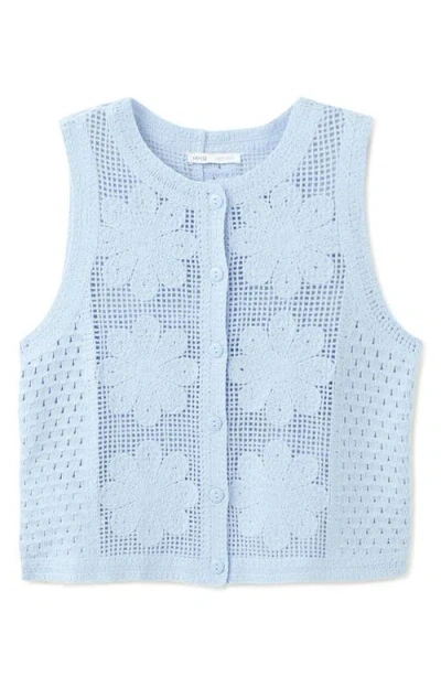 Mango Openwork Knit Vest In Multi