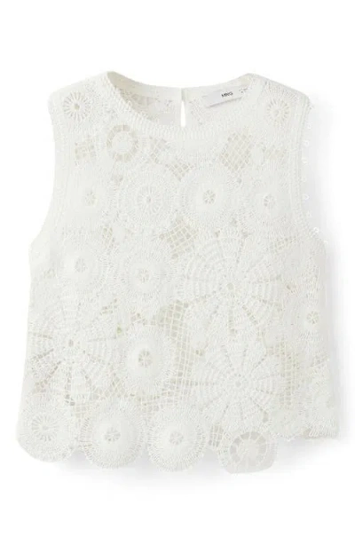 Mango Open Stitch Tank In Black