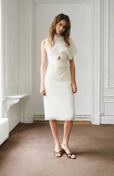Mango Sleeveless Asymmetric Top In White