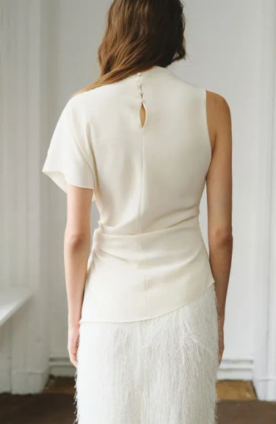 Mango Sleeveless Asymmetric Top In White