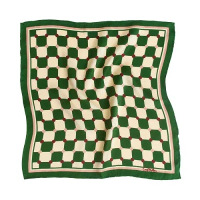 Lost Pattern Checkerboard Pocket Square In Green